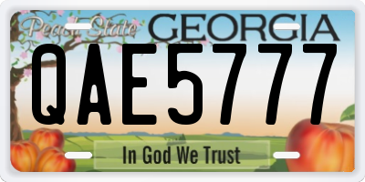 GA license plate QAE5777