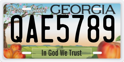 GA license plate QAE5789