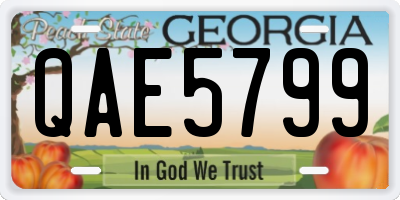 GA license plate QAE5799