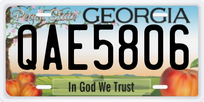 GA license plate QAE5806