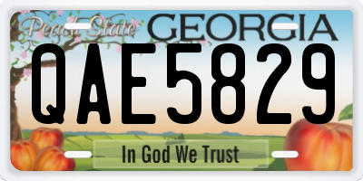 GA license plate QAE5829