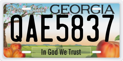 GA license plate QAE5837