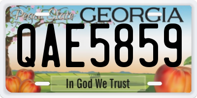 GA license plate QAE5859
