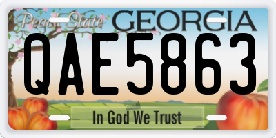 GA license plate QAE5863