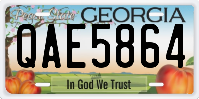 GA license plate QAE5864