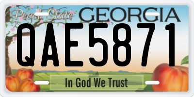 GA license plate QAE5871