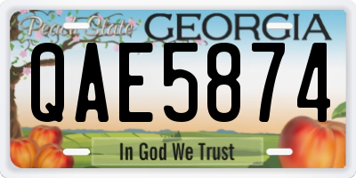 GA license plate QAE5874