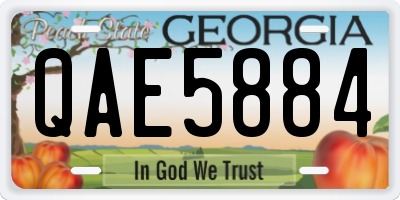 GA license plate QAE5884