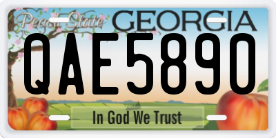 GA license plate QAE5890