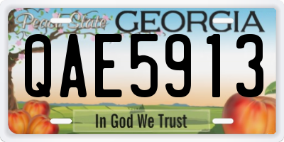 GA license plate QAE5913