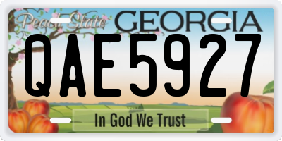 GA license plate QAE5927