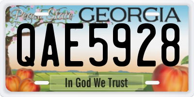 GA license plate QAE5928