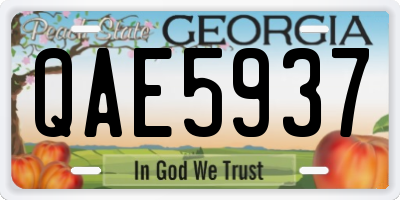GA license plate QAE5937