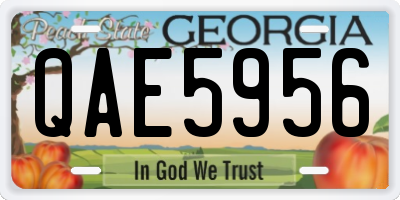 GA license plate QAE5956