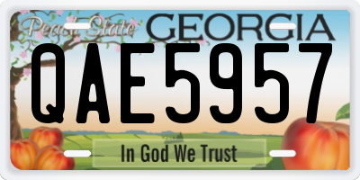 GA license plate QAE5957