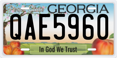GA license plate QAE5960