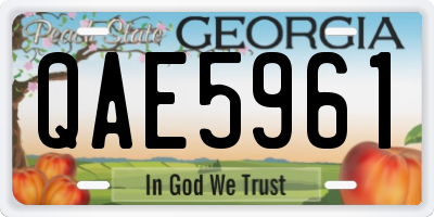 GA license plate QAE5961