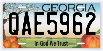 GA license plate QAE5962