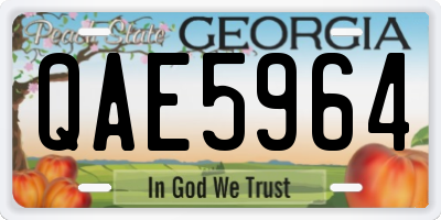 GA license plate QAE5964