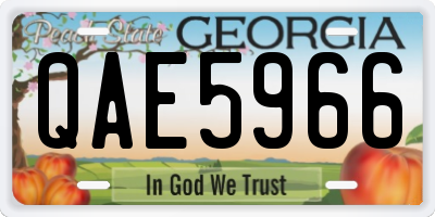 GA license plate QAE5966