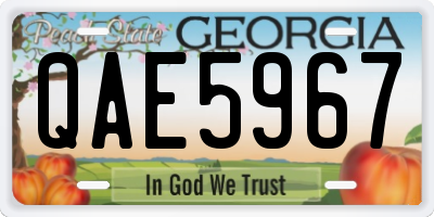 GA license plate QAE5967