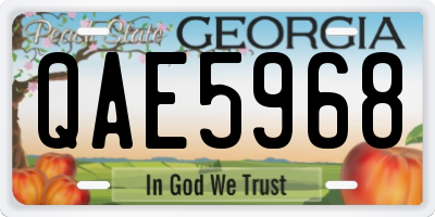 GA license plate QAE5968