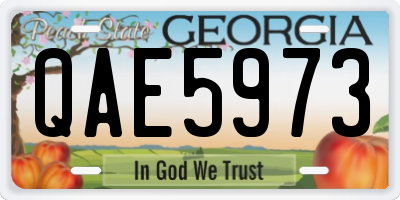 GA license plate QAE5973
