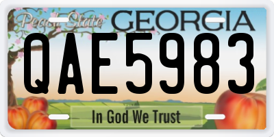 GA license plate QAE5983