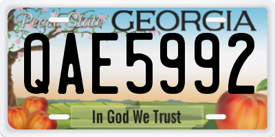 GA license plate QAE5992