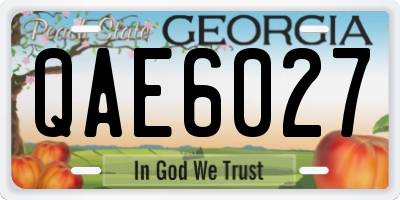 GA license plate QAE6027