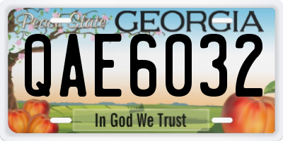 GA license plate QAE6032