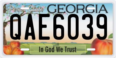 GA license plate QAE6039