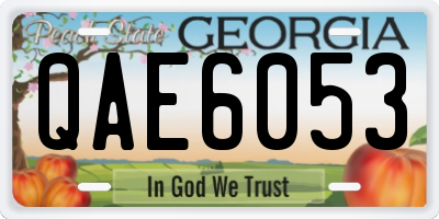 GA license plate QAE6053