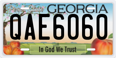 GA license plate QAE6060