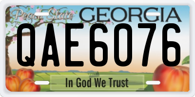 GA license plate QAE6076