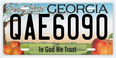 GA license plate QAE6090