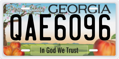 GA license plate QAE6096