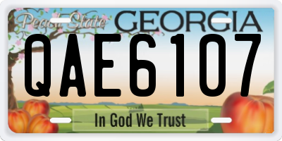 GA license plate QAE6107