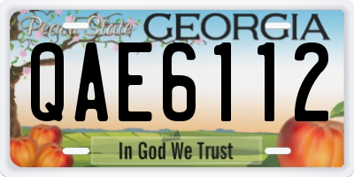 GA license plate QAE6112