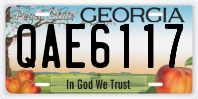 GA license plate QAE6117