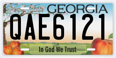 GA license plate QAE6121