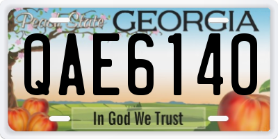 GA license plate QAE6140