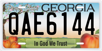 GA license plate QAE6144