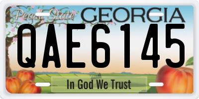 GA license plate QAE6145