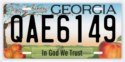 GA license plate QAE6149
