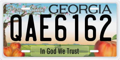 GA license plate QAE6162