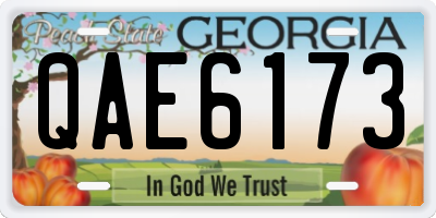 GA license plate QAE6173