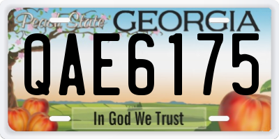 GA license plate QAE6175