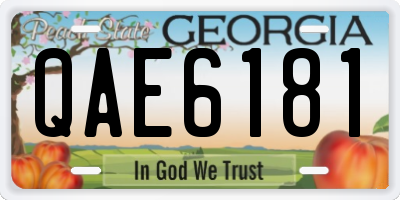 GA license plate QAE6181