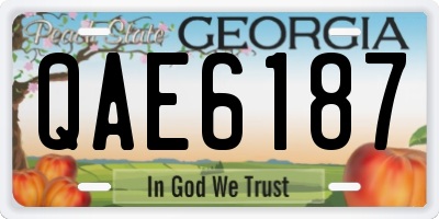 GA license plate QAE6187